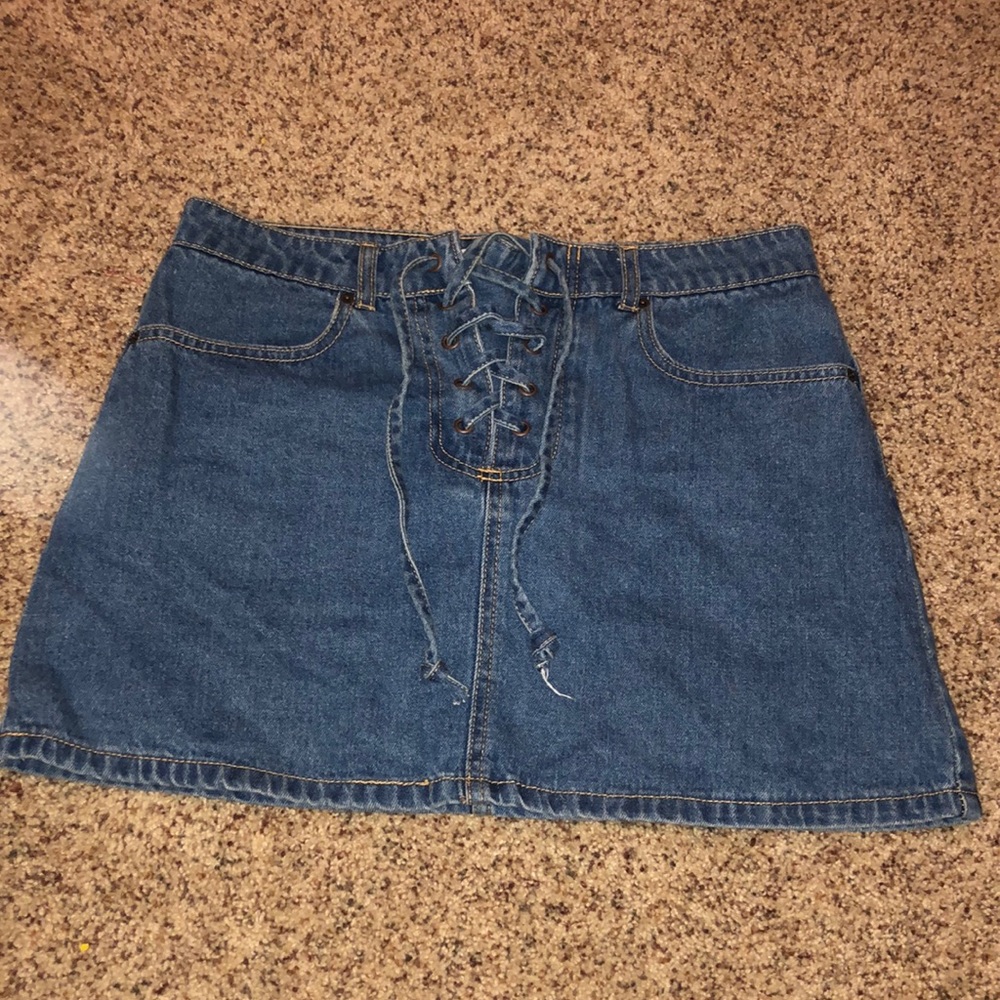 Cute jean skirt!
